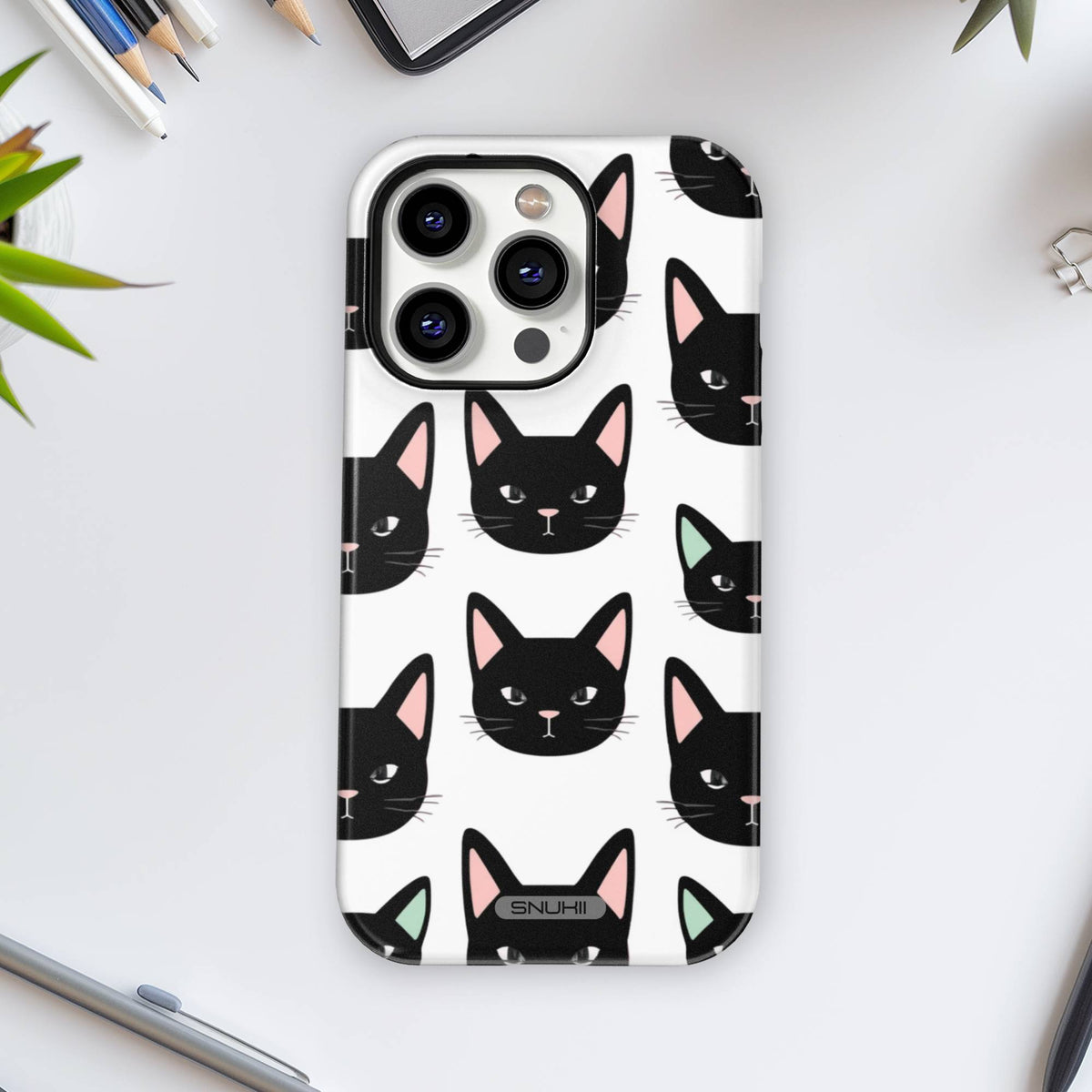 Black Cat Tough Phone Case