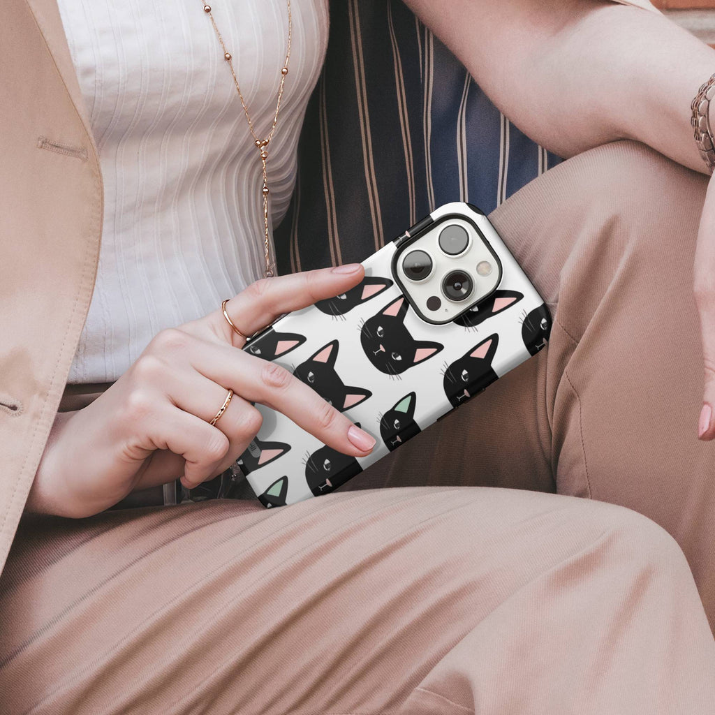 Black Cat Tough Phone Case