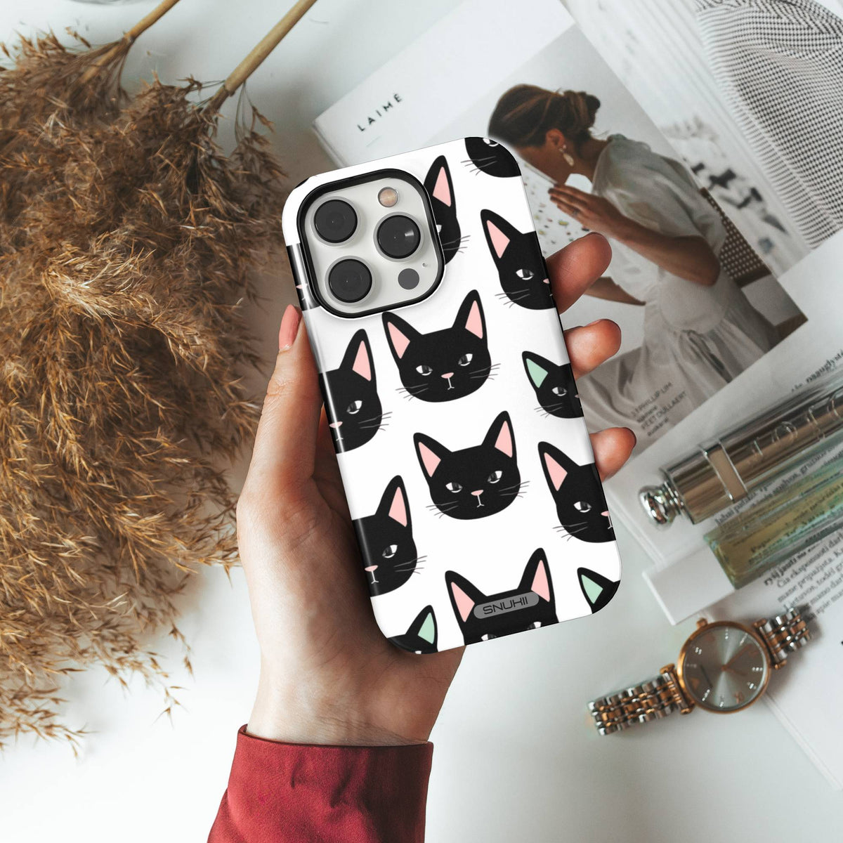 Black Cat Tough Phone Case