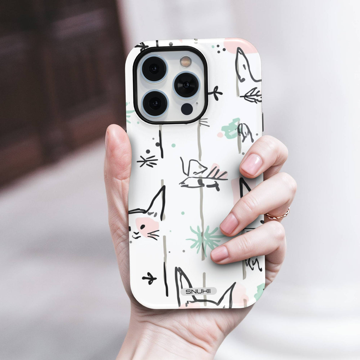 Minimalist Cat Tough Phone Case