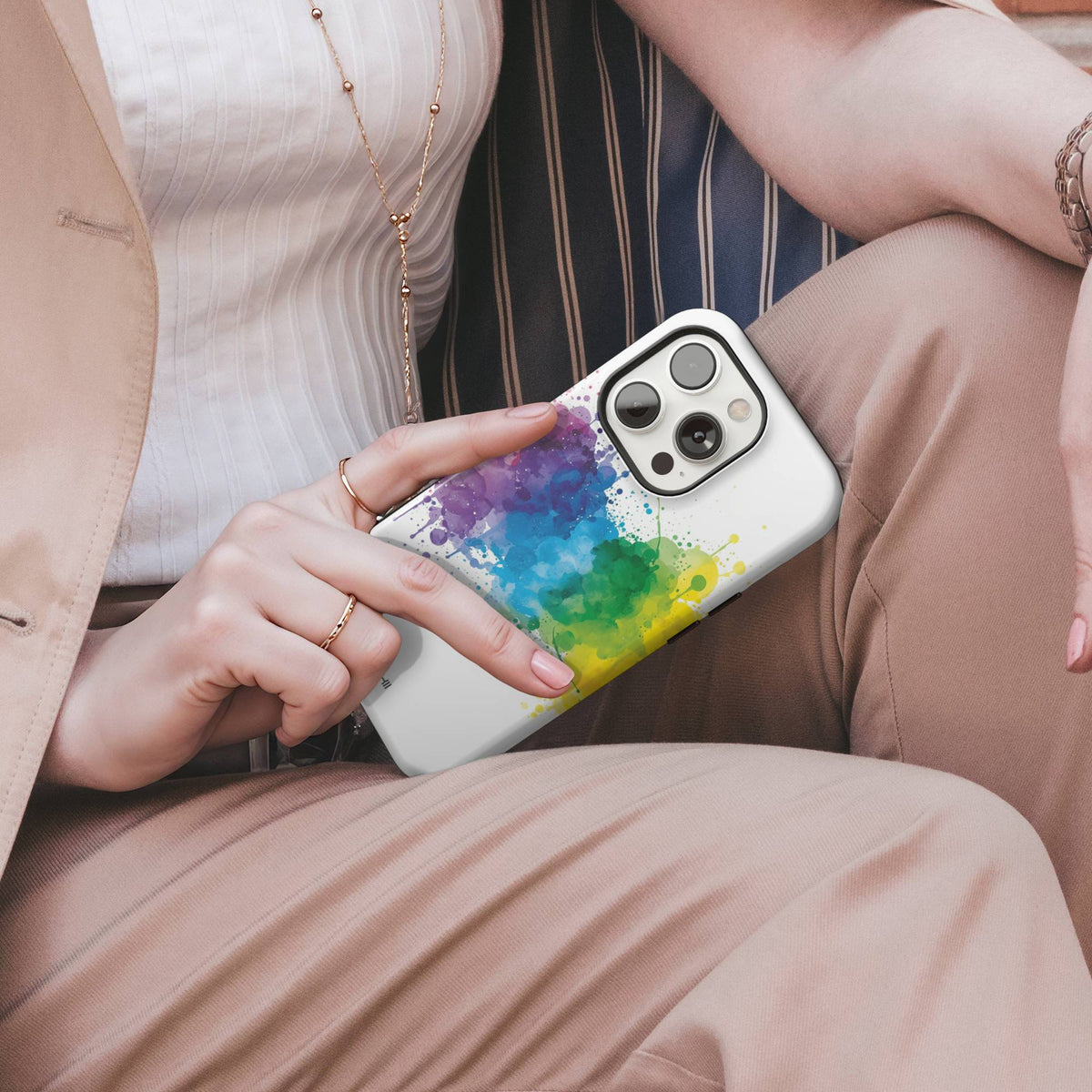 Rainbow Watercolor Tough Phone Case