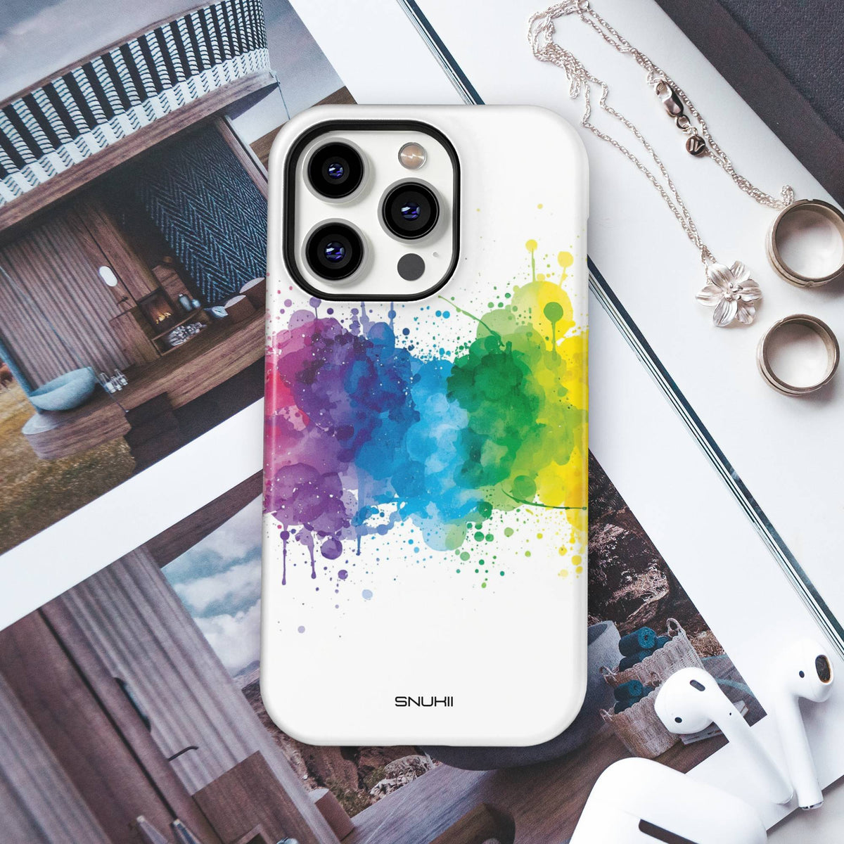 Rainbow Watercolor Tough Phone Case