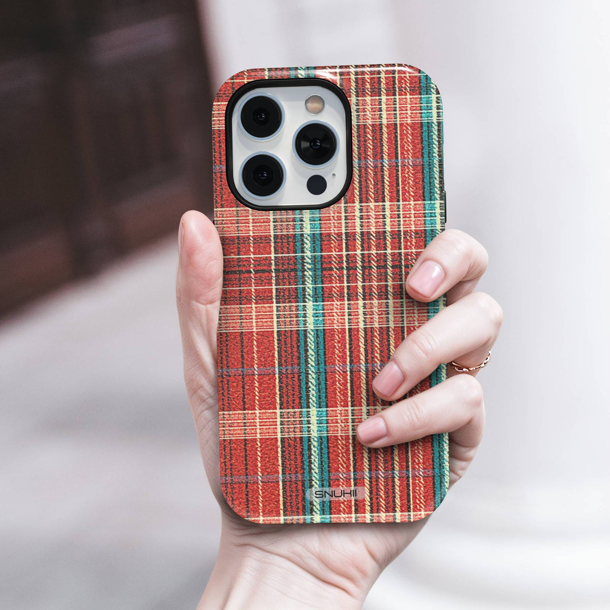 Red Plaid Tough Phone Case