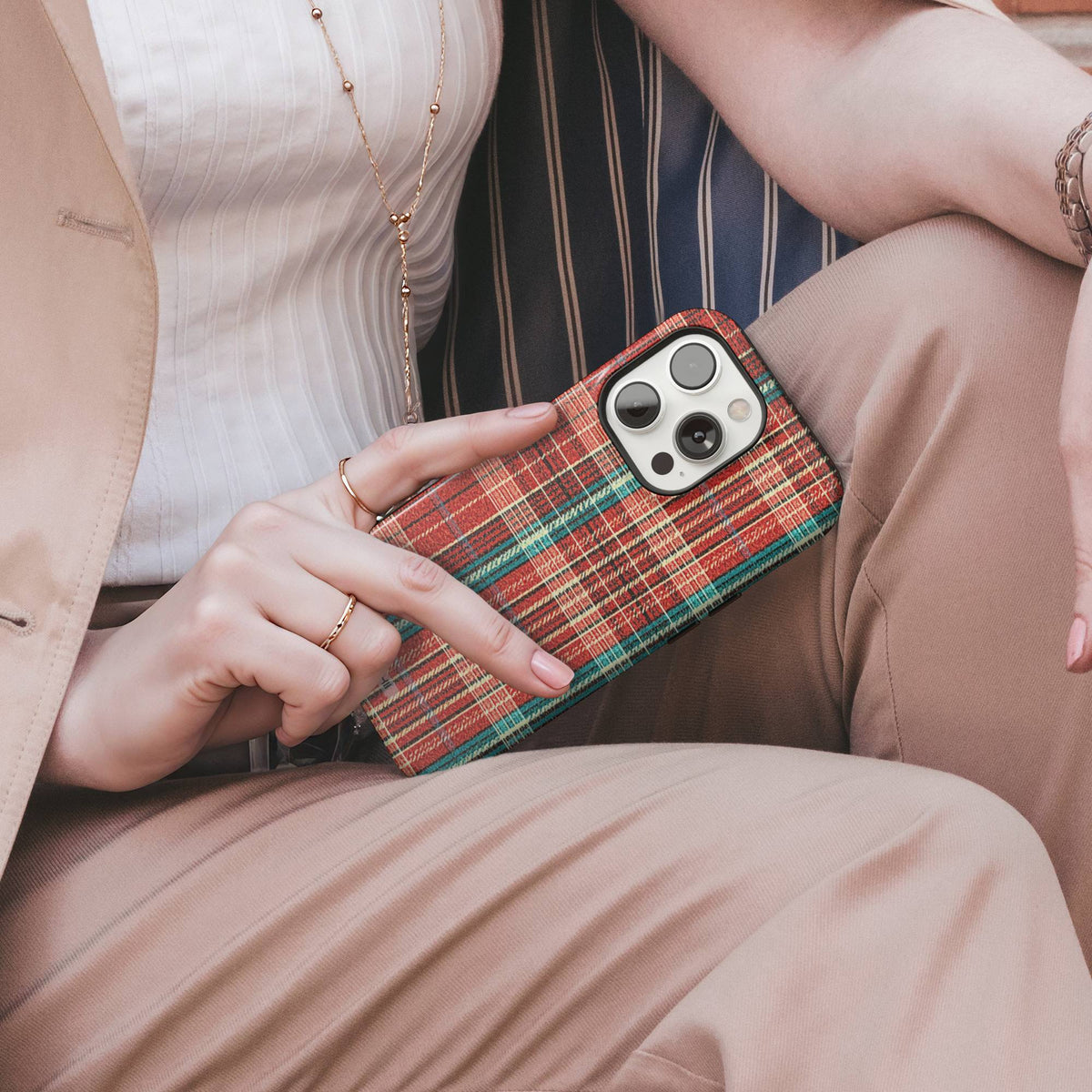 Red Plaid Tough Phone Case