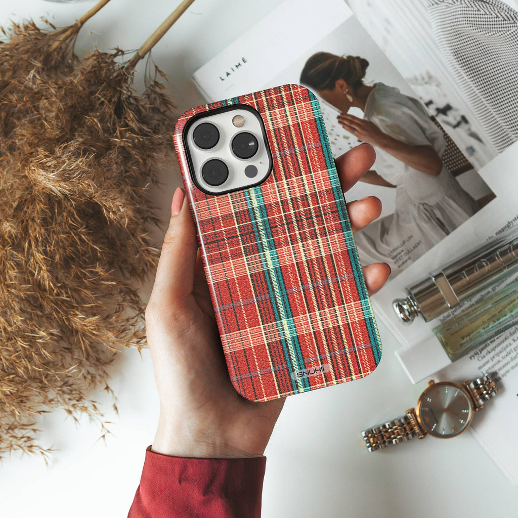 Red Plaid Tough Phone Case