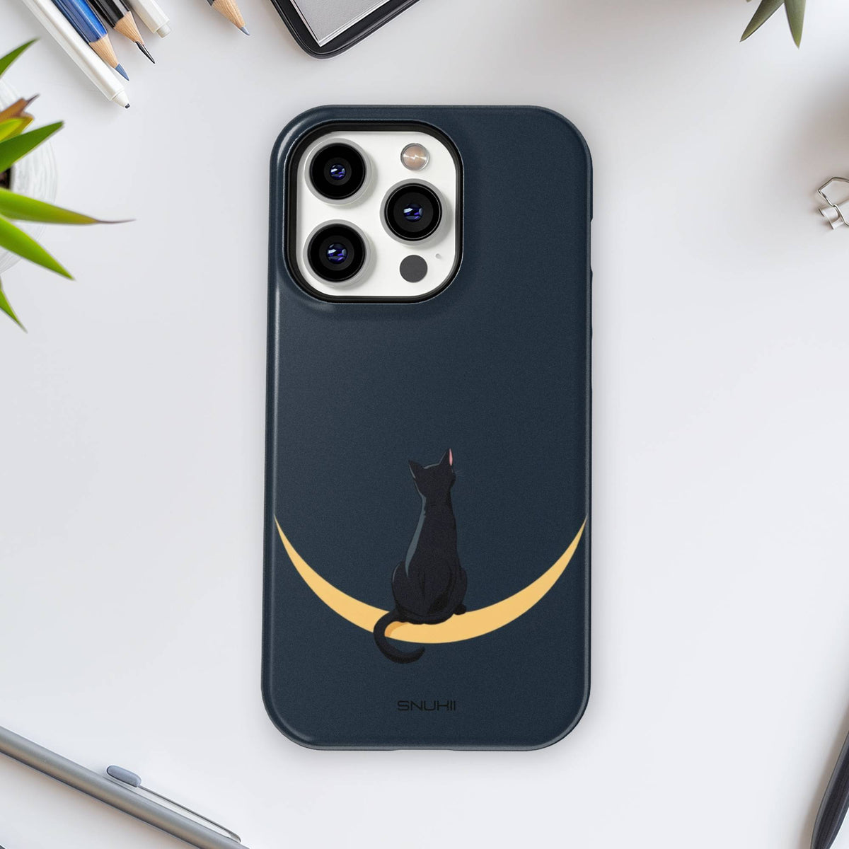 Black Cat Tough Phone Case