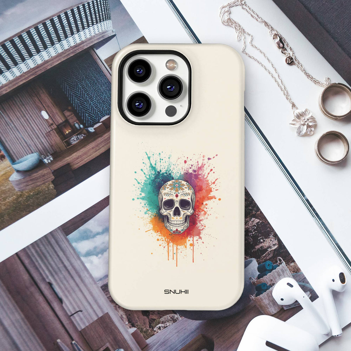 Colorful Skull Tough Phone Case