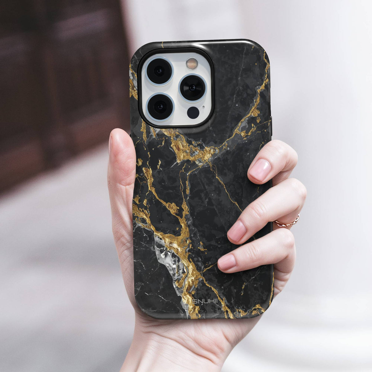 Black marble Tough Phone Case