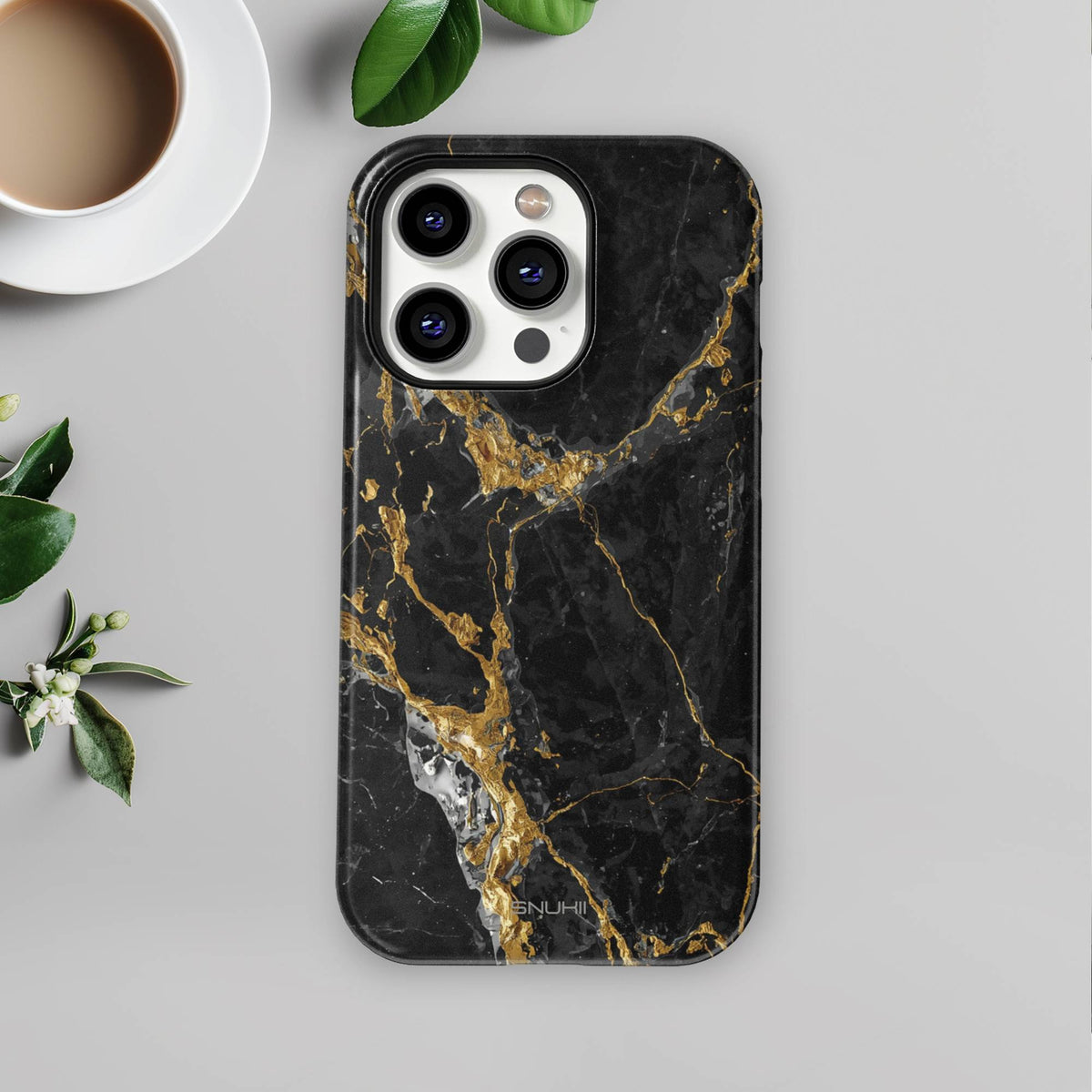 Black marble Tough Phone Case