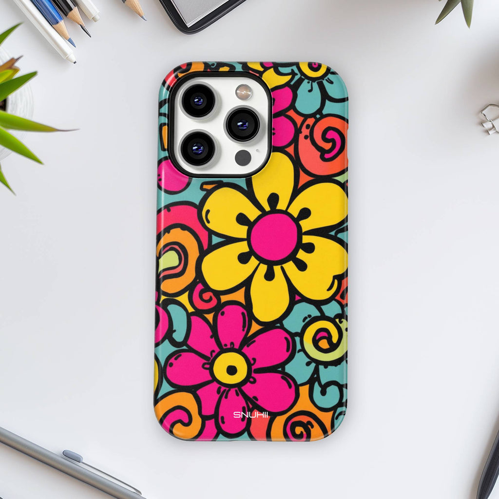 Retro Floral Tough Phone Case