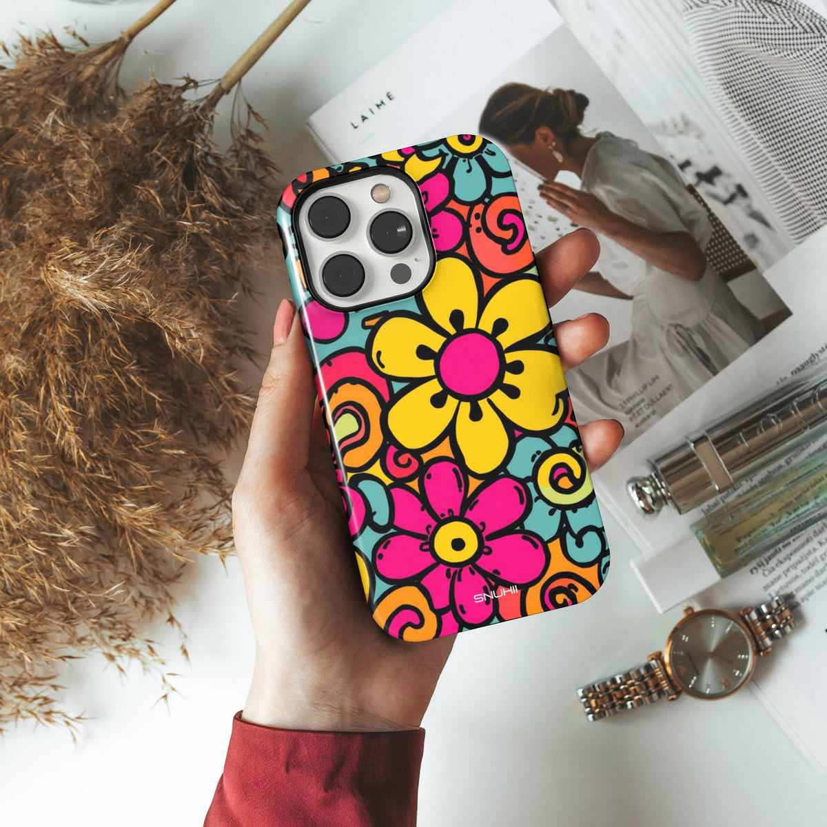 Retro Floral Tough Phone Case