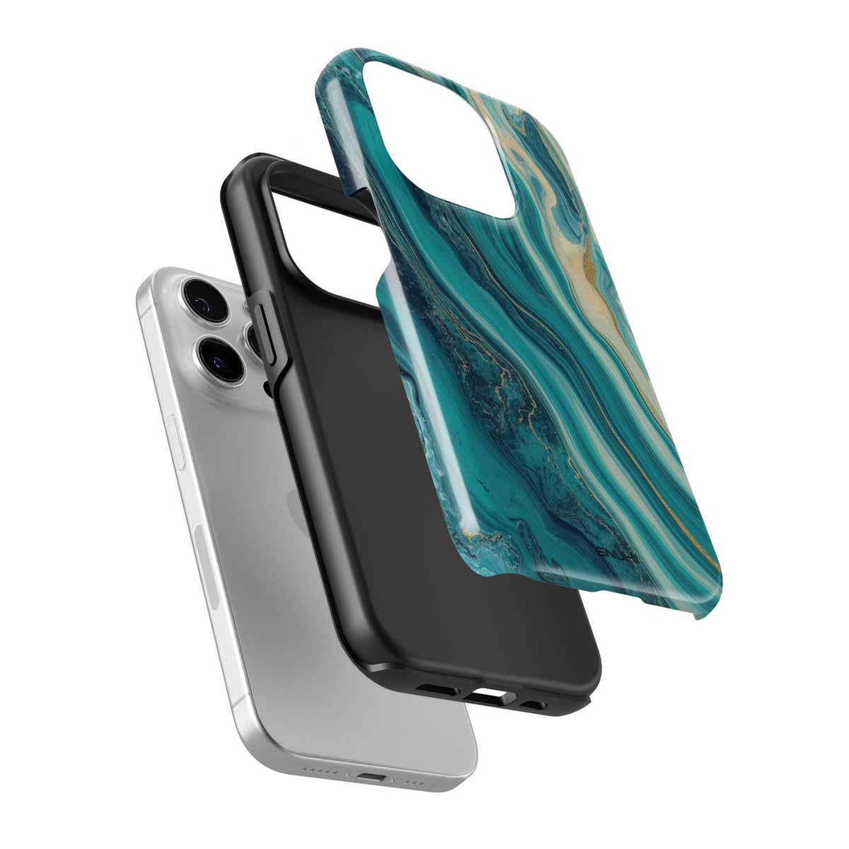 Teal Marble Tough Phone Case