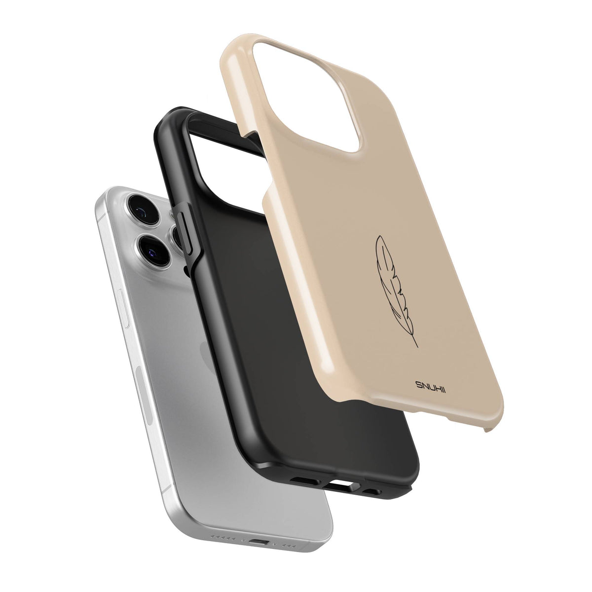 Beige Feather Tough Phone Case
