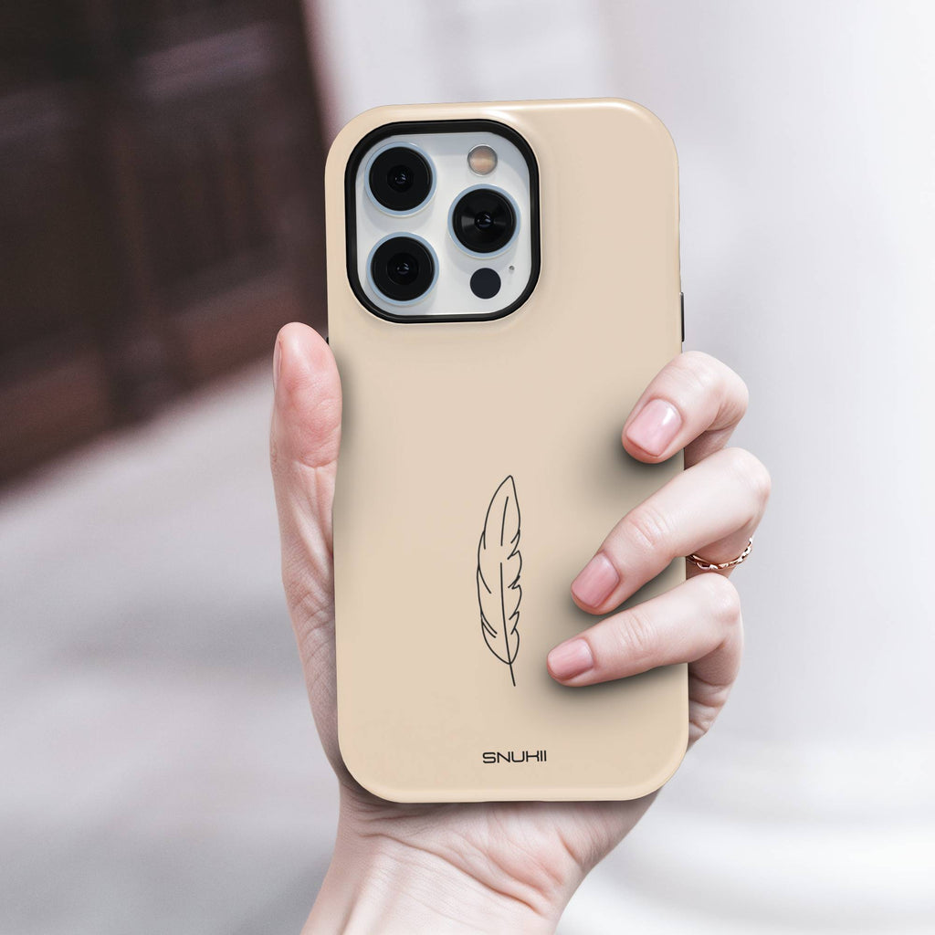 Beige Feather Tough Phone Case