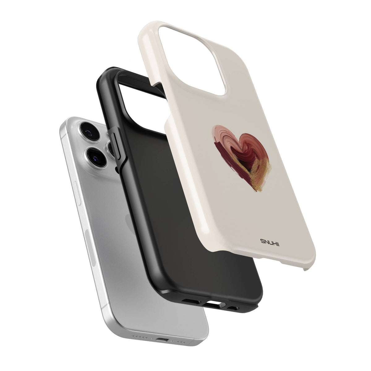 Burgundy Heart Tough Phone Case