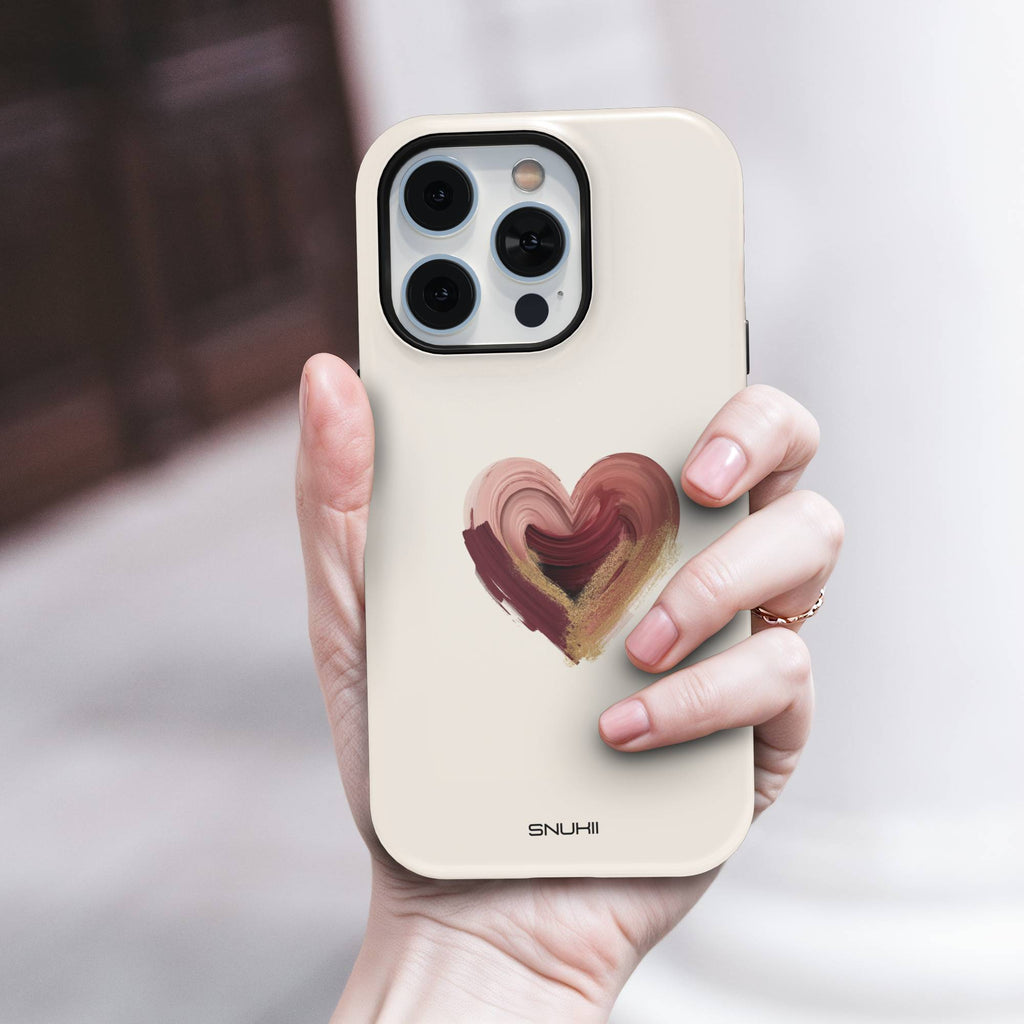 Burgundy Heart Tough Phone Case