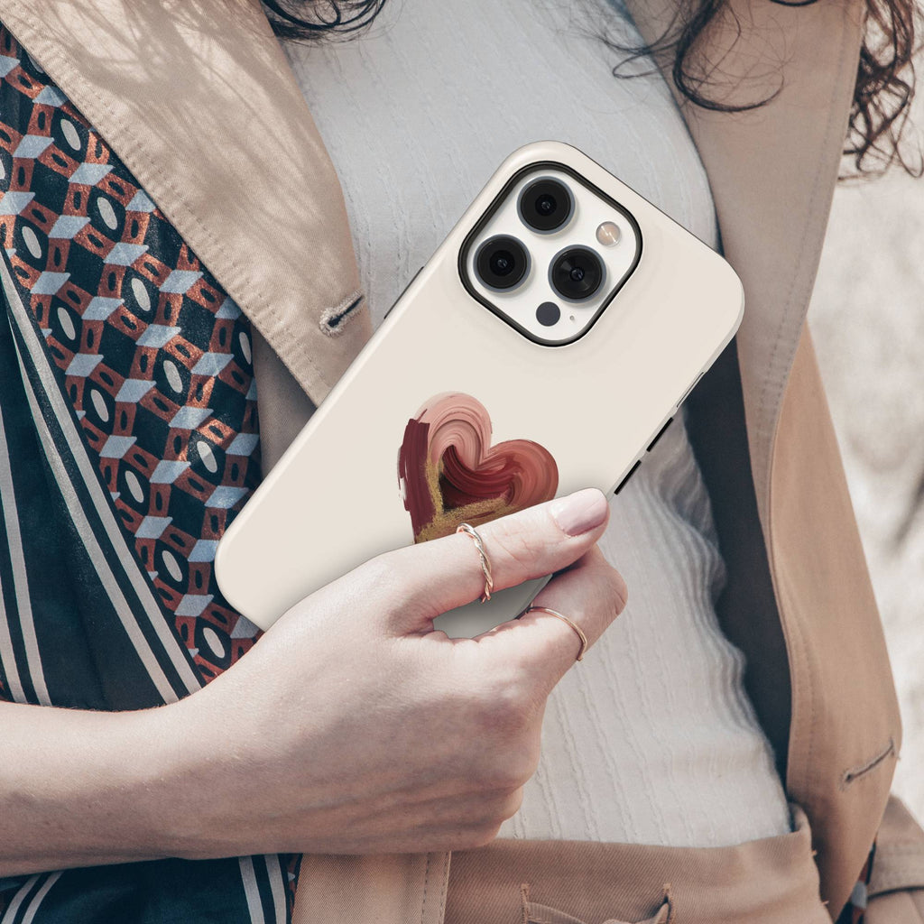 Burgundy Heart Tough Phone Case