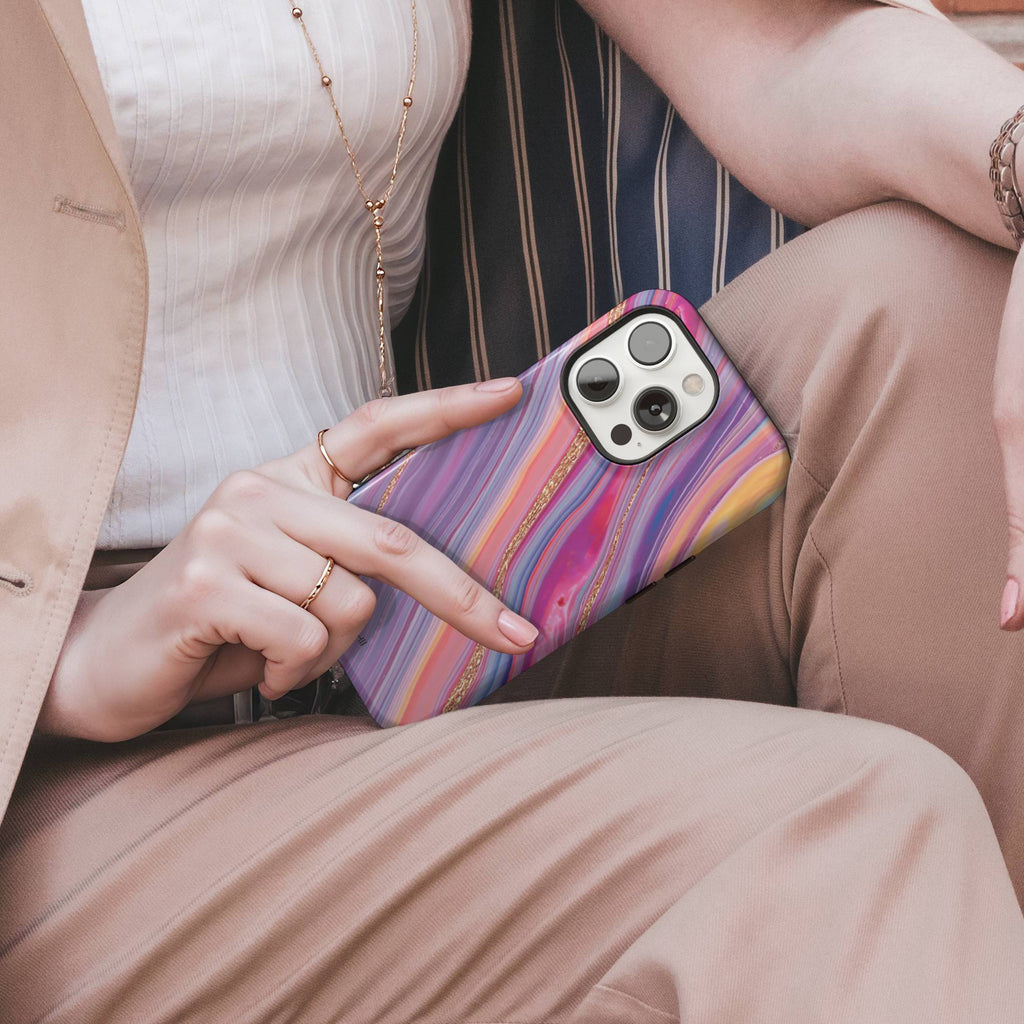 Purple Marble Tough Phone Case