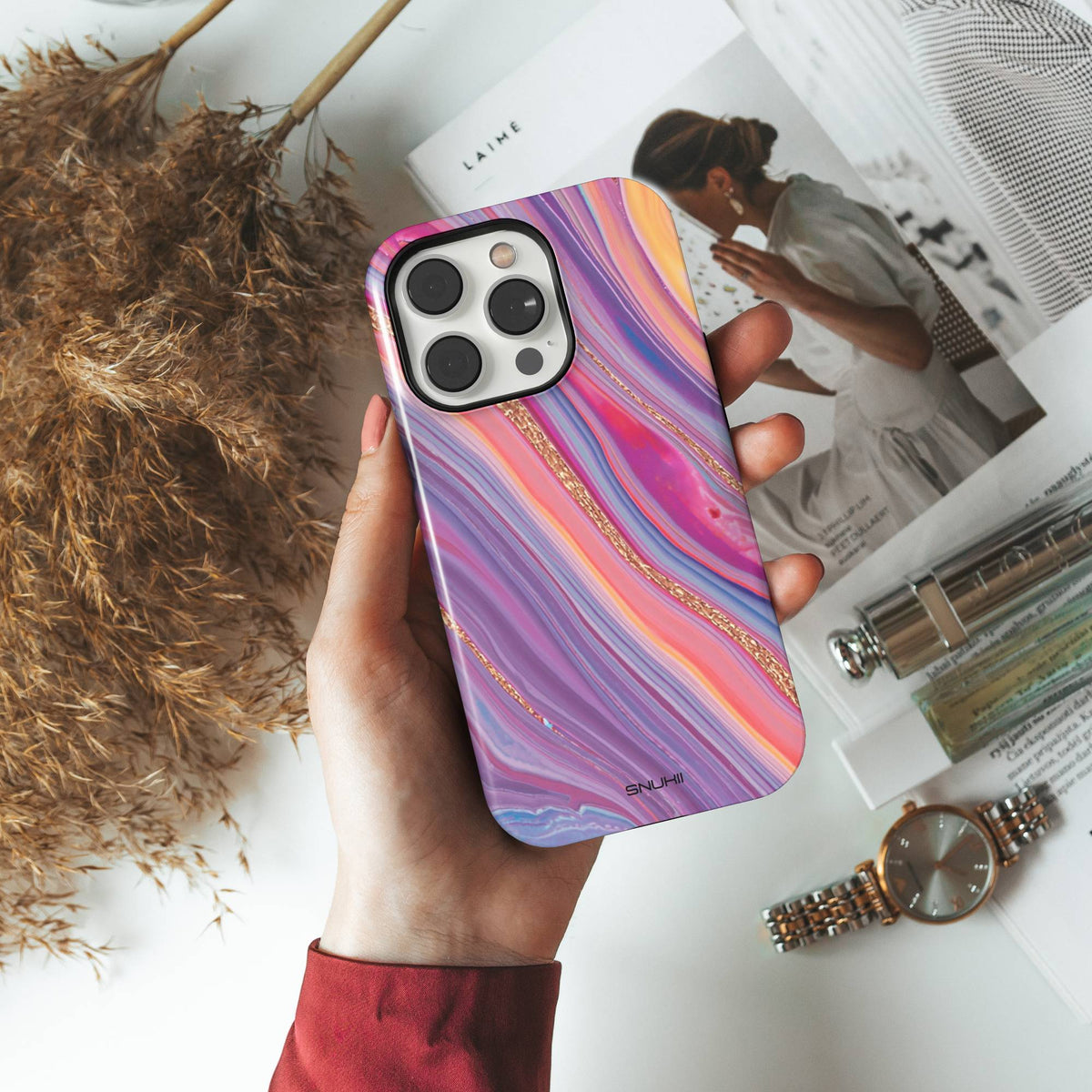 Purple Marble Tough Phone Case