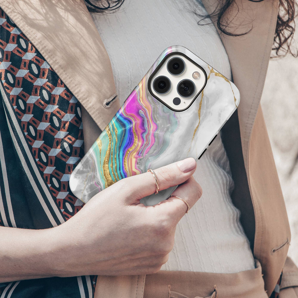 White Marble Tough Phone Case