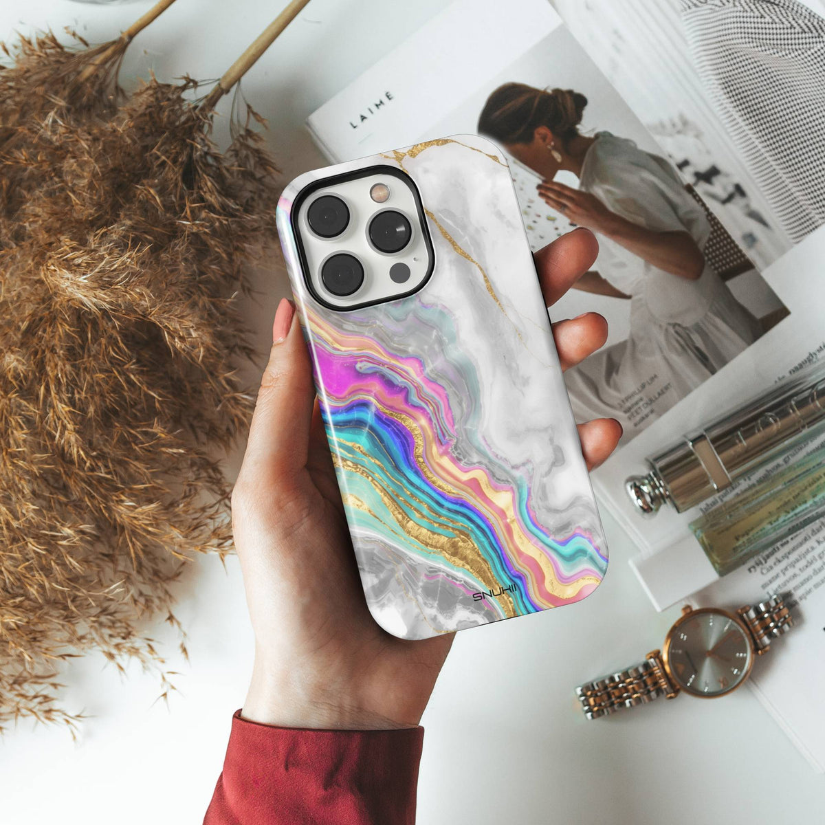 White Marble Tough Phone Case