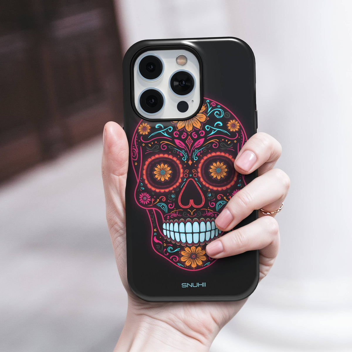 Neon Skull Tough Phone Case