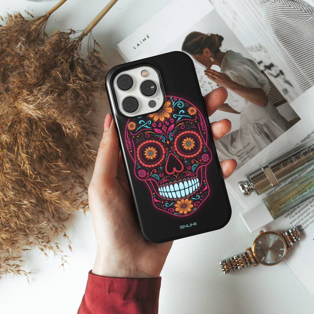 Neon Skull Tough Phone Case