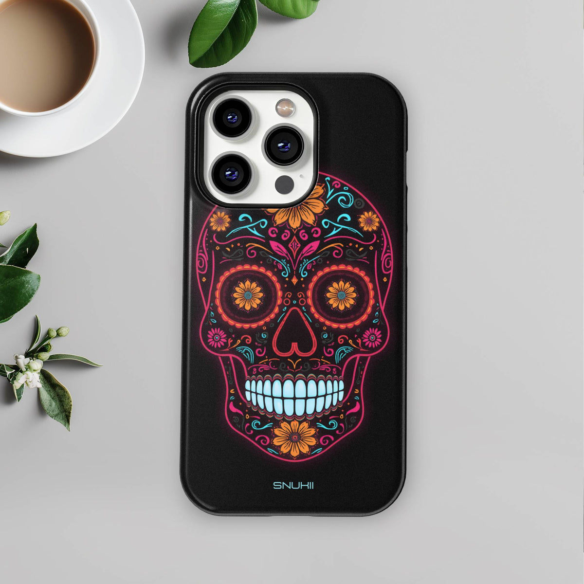 Neon Skull Tough Phone Case