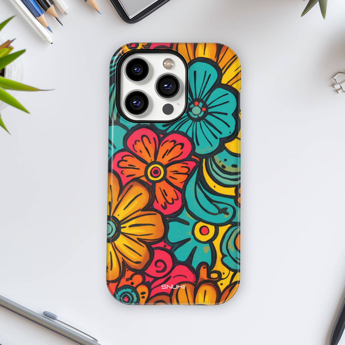 Groovy 70s Floral Tough Phone Case