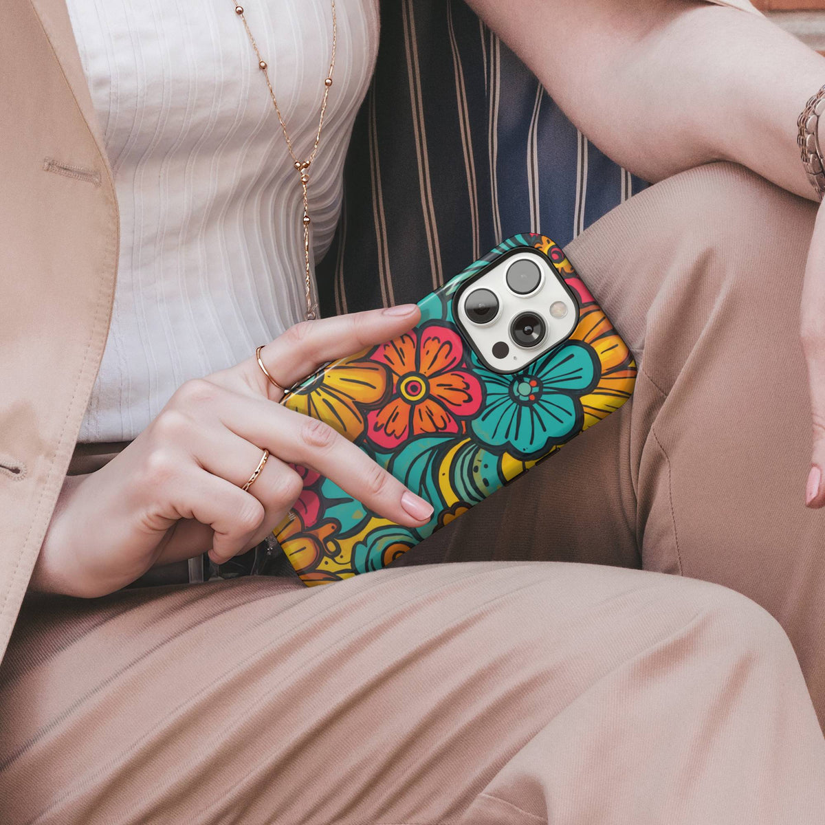 Groovy 70s Floral Tough Phone Case