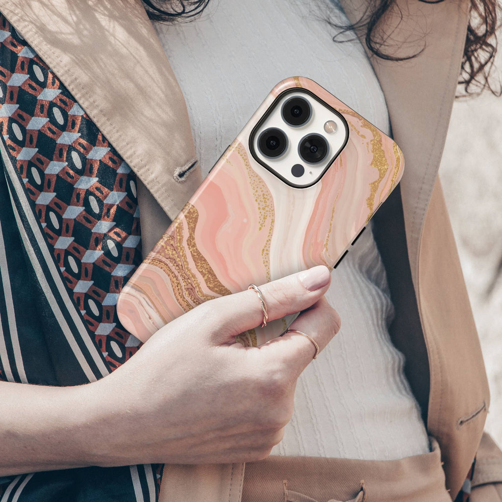 Blush Pink Marble Tough Phone Case