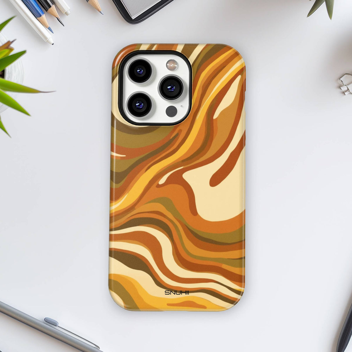 Brown Swirl Tough Phone Case