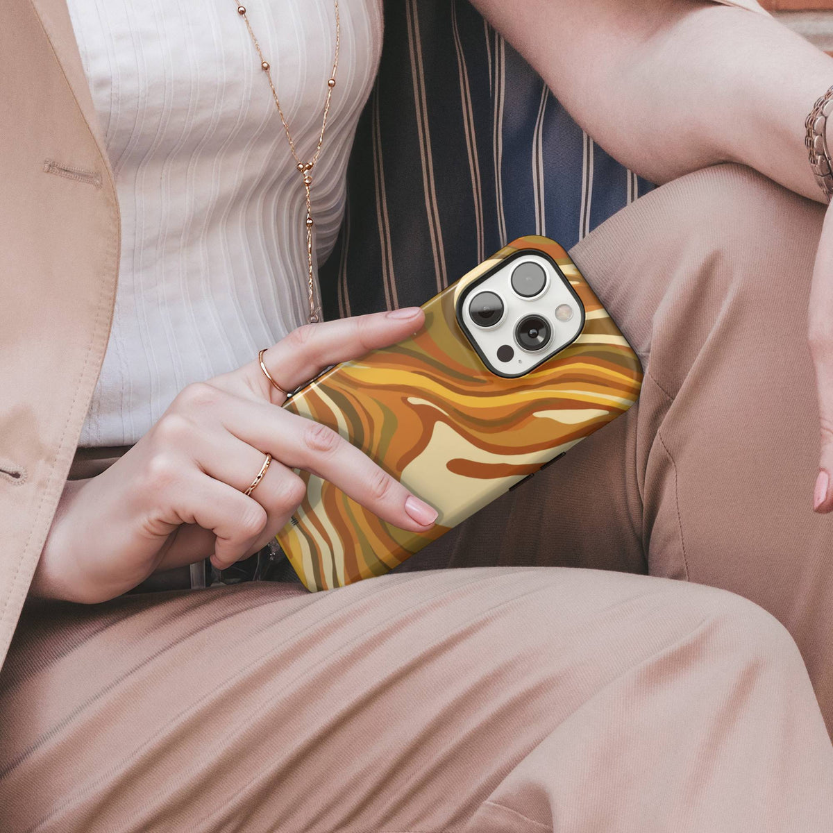 Brown Swirl Tough Phone Case