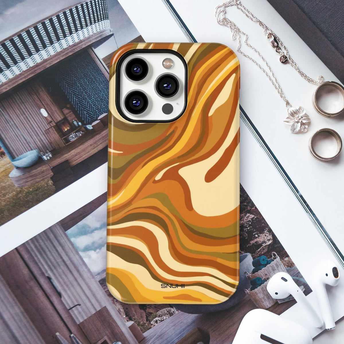 Brown Swirl Tough Phone Case