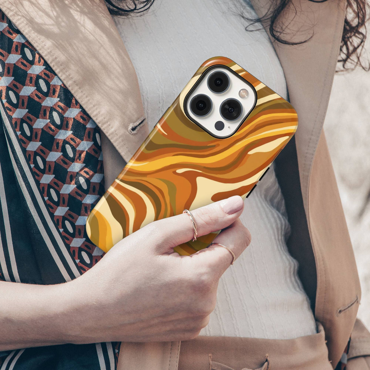 Brown Swirl Tough Phone Case