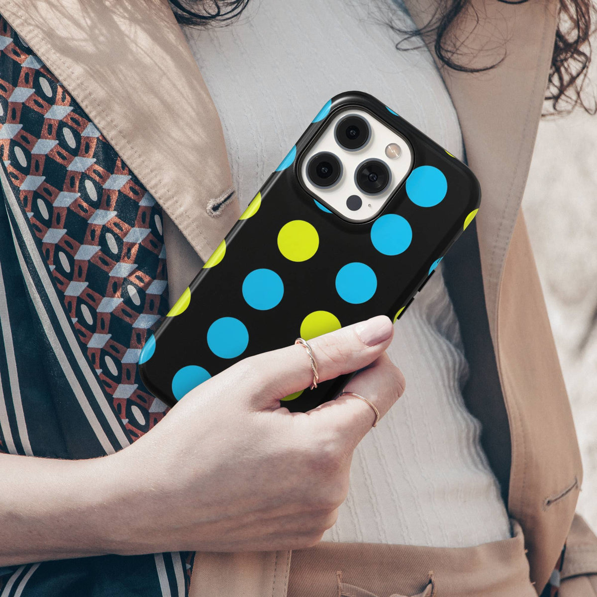 Neon Polka Dot Tough Phone Case
