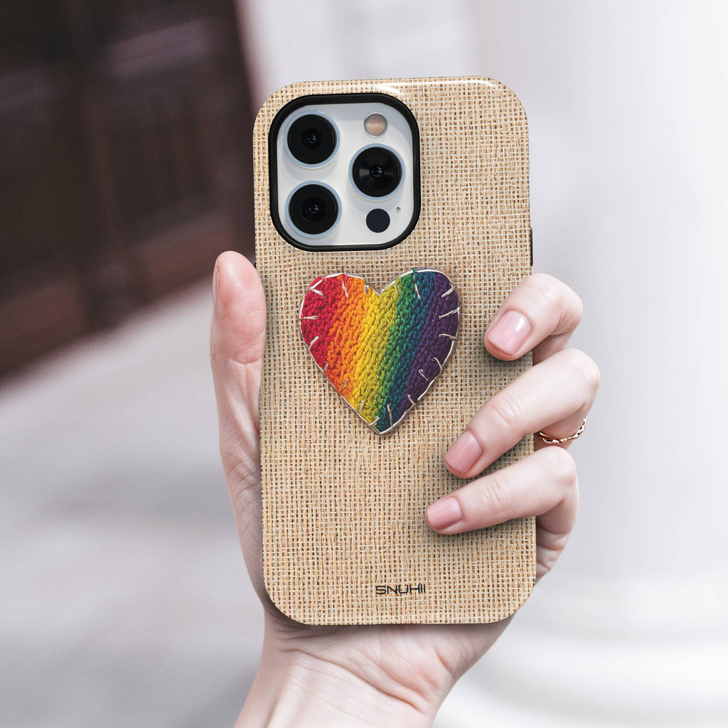 Rainbow Heart Tough Phone Case
