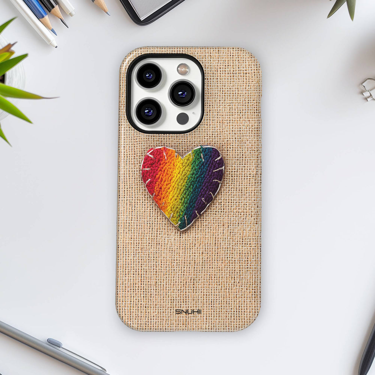 Rainbow Heart Tough Phone Case