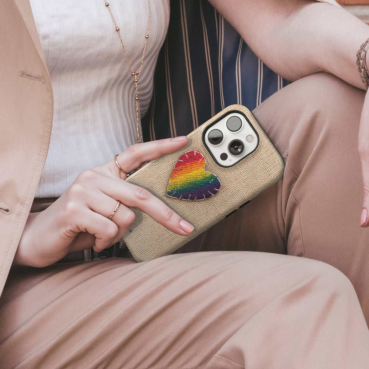 Rainbow Heart Tough Phone Case