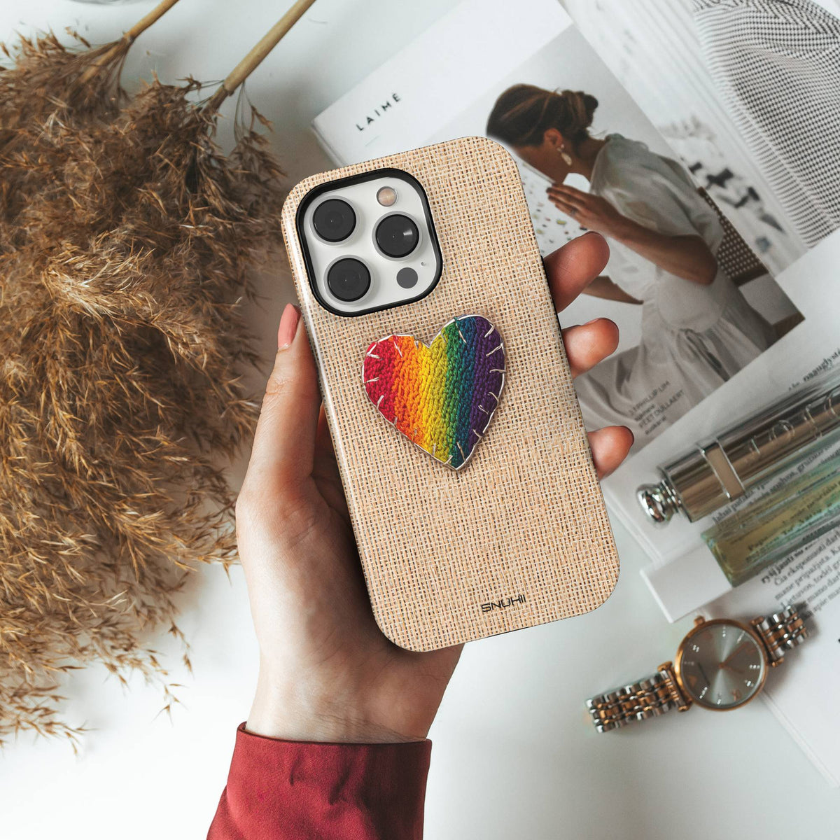 Rainbow Heart Tough Phone Case