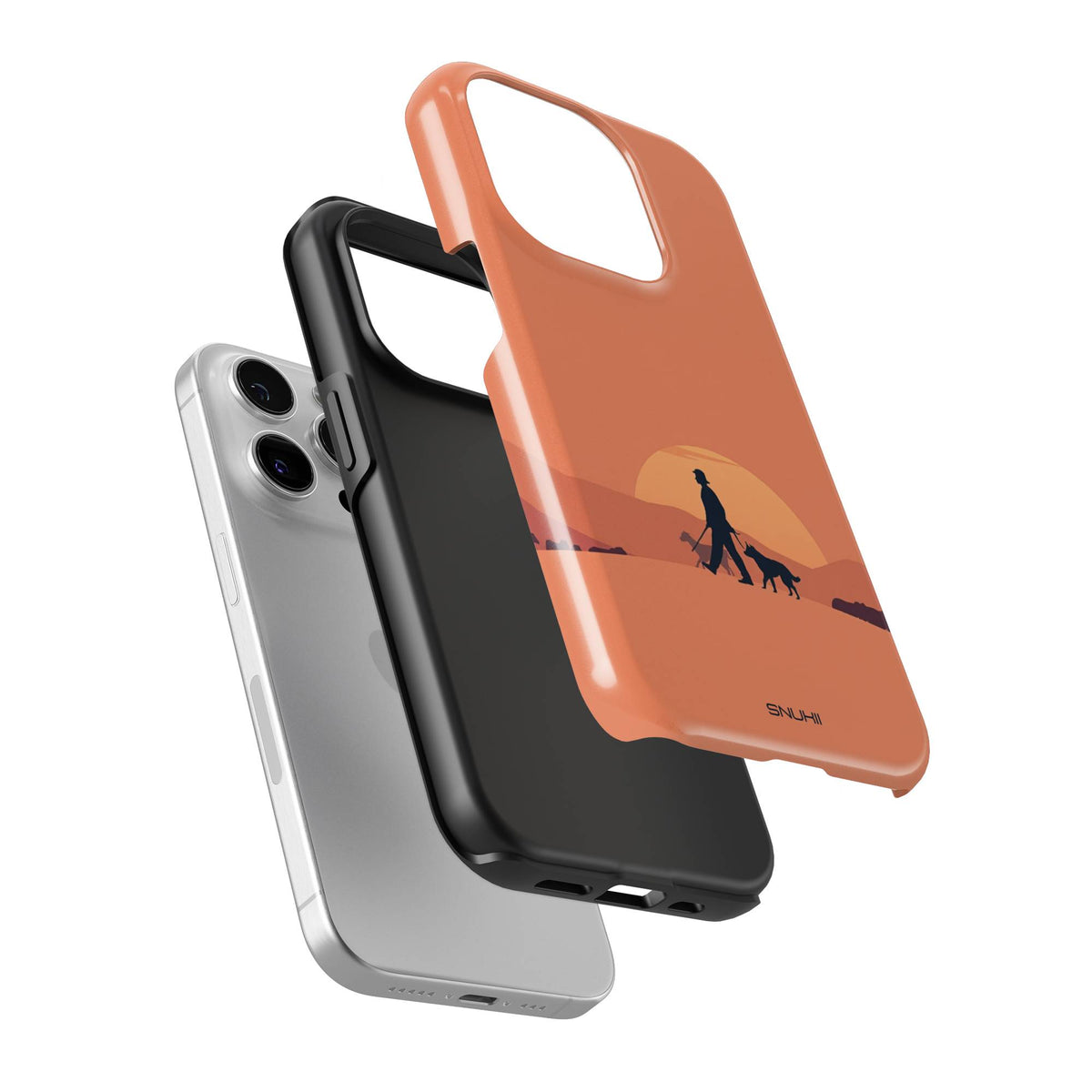 Dog Walker Sunset Tough Phone Case