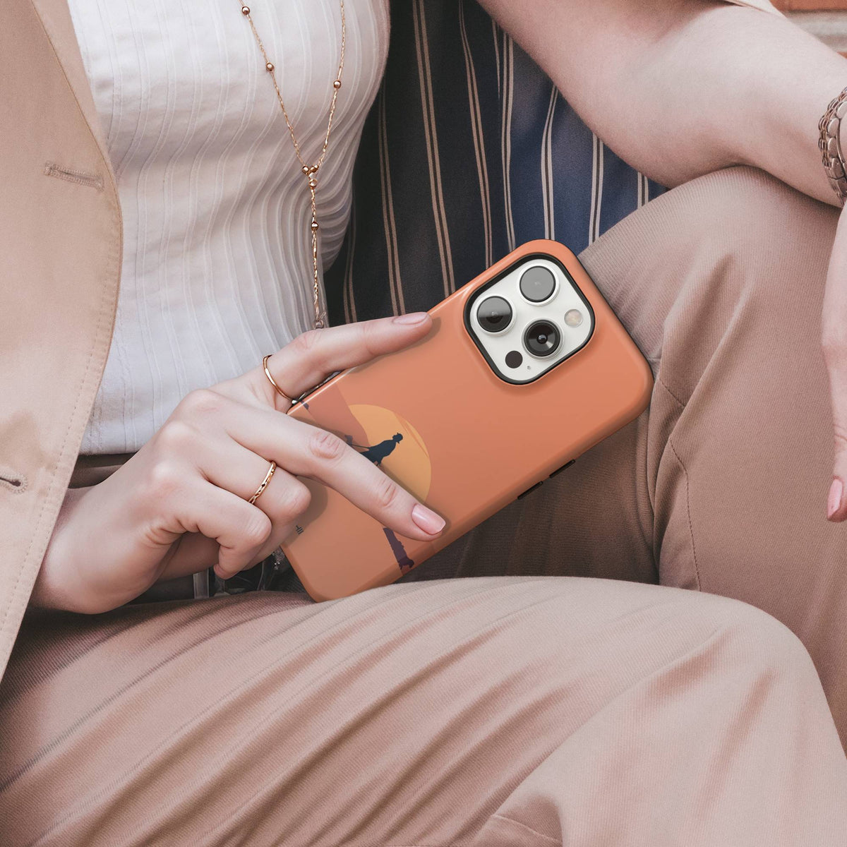 Dog Walker Sunset Tough Phone Case