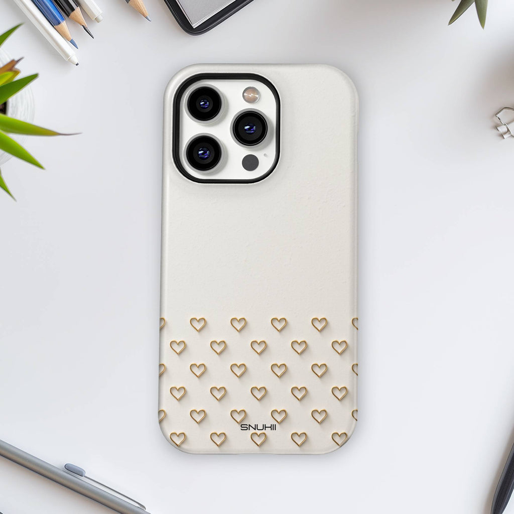 Gold Heart Tough Phone Case