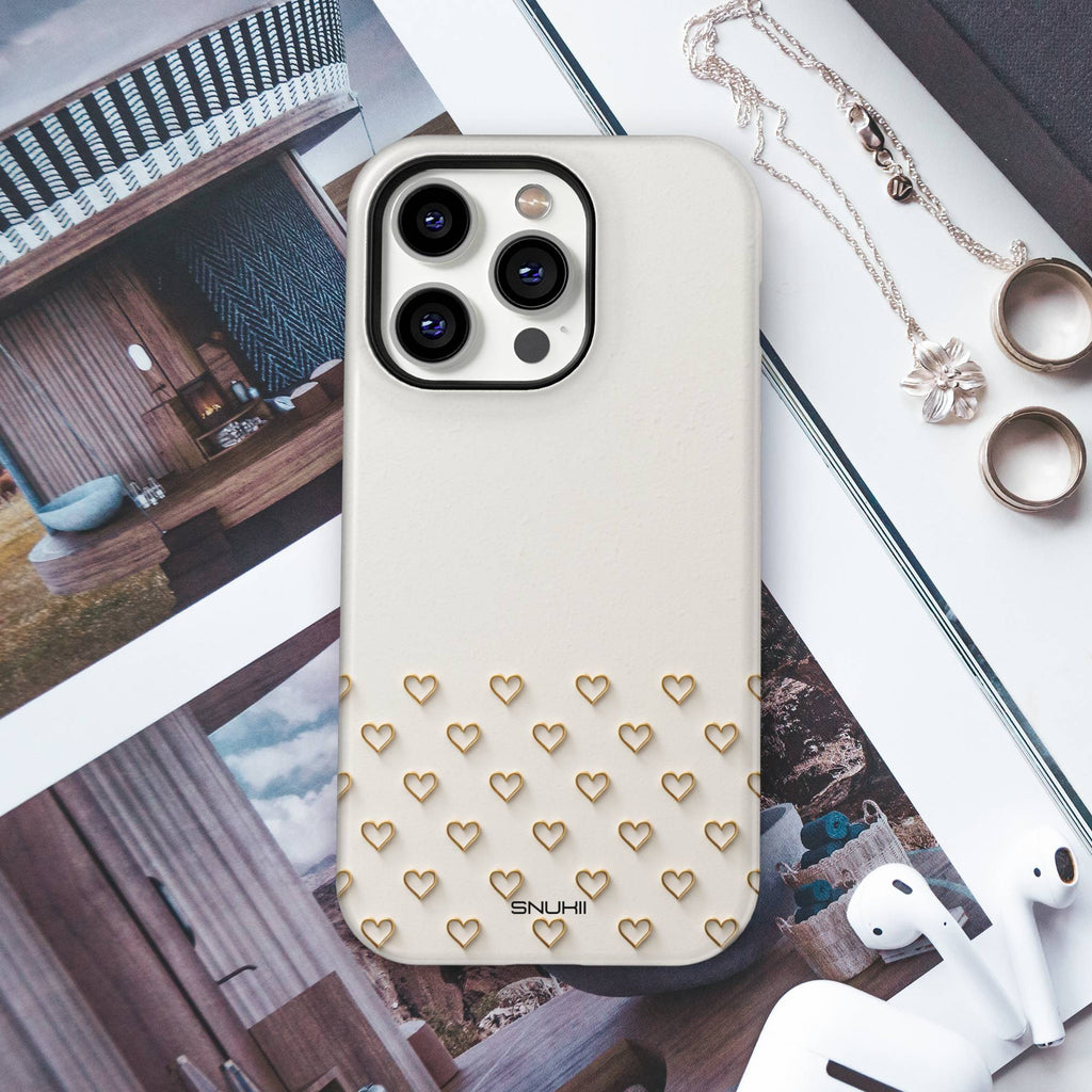 Gold Heart Tough Phone Case