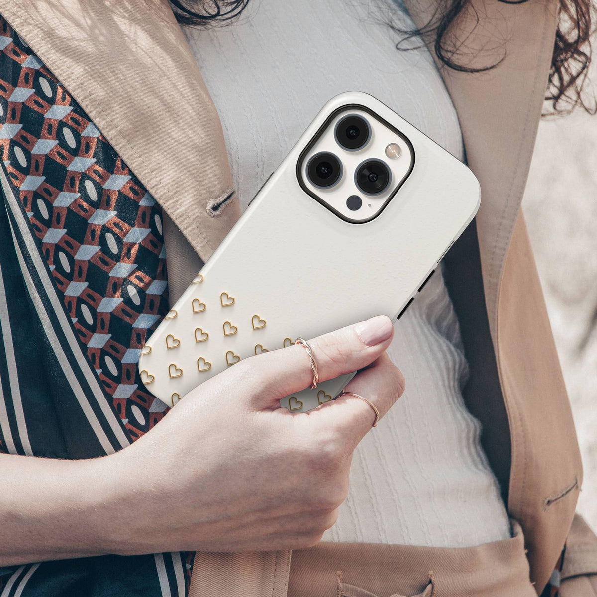 Gold Heart Tough Phone Case