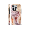 Cute pastel ice cream gelato swirl texture phone case compatible with iPhone, Samsung, and Pixel devices featuring a sweet cream pattern design.