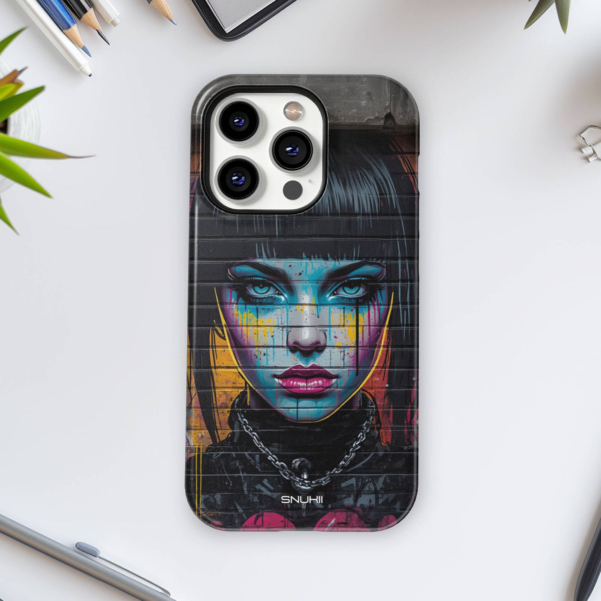 Cool Graffiti Girl Tough Phone Case