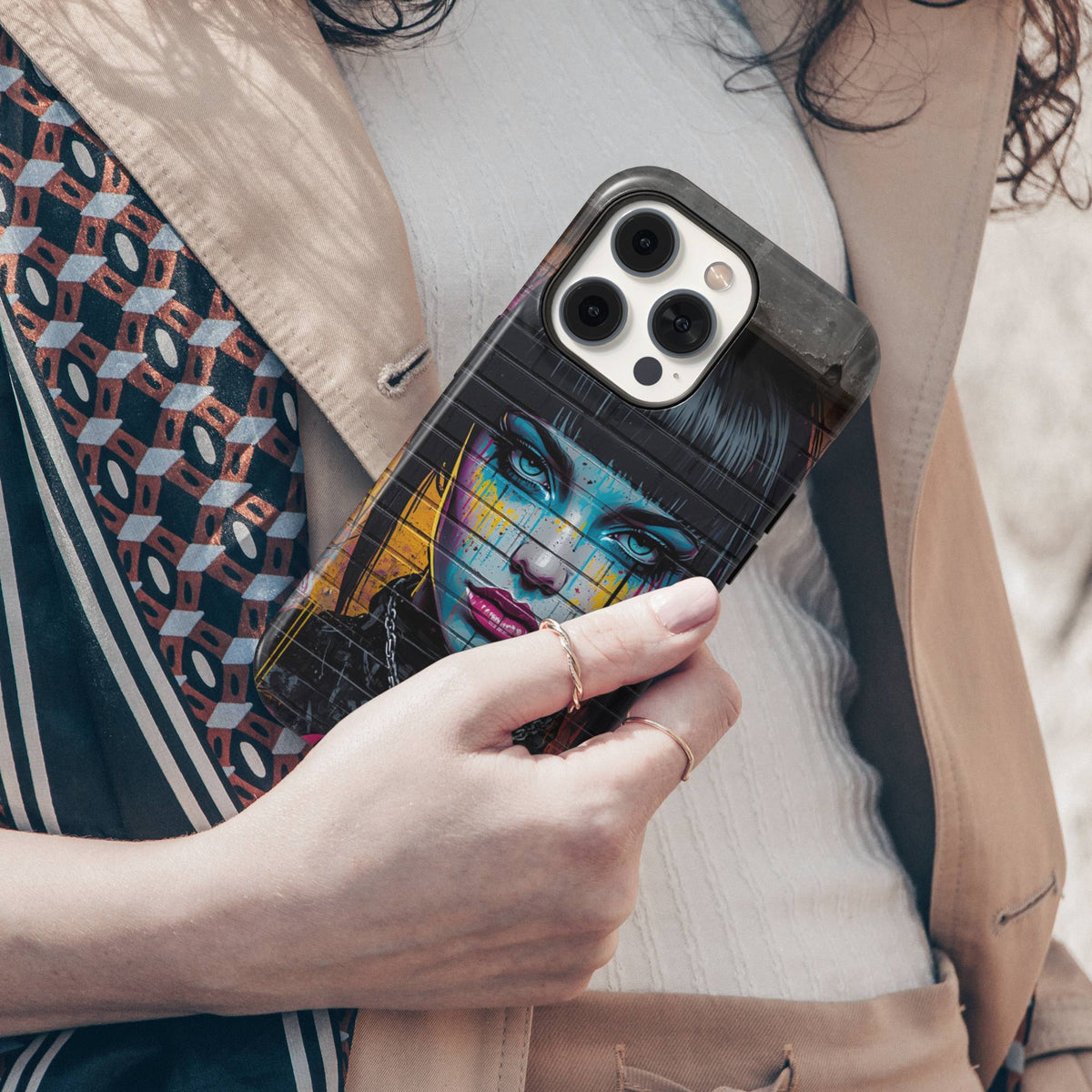 Cool Graffiti Girl Tough Phone Case