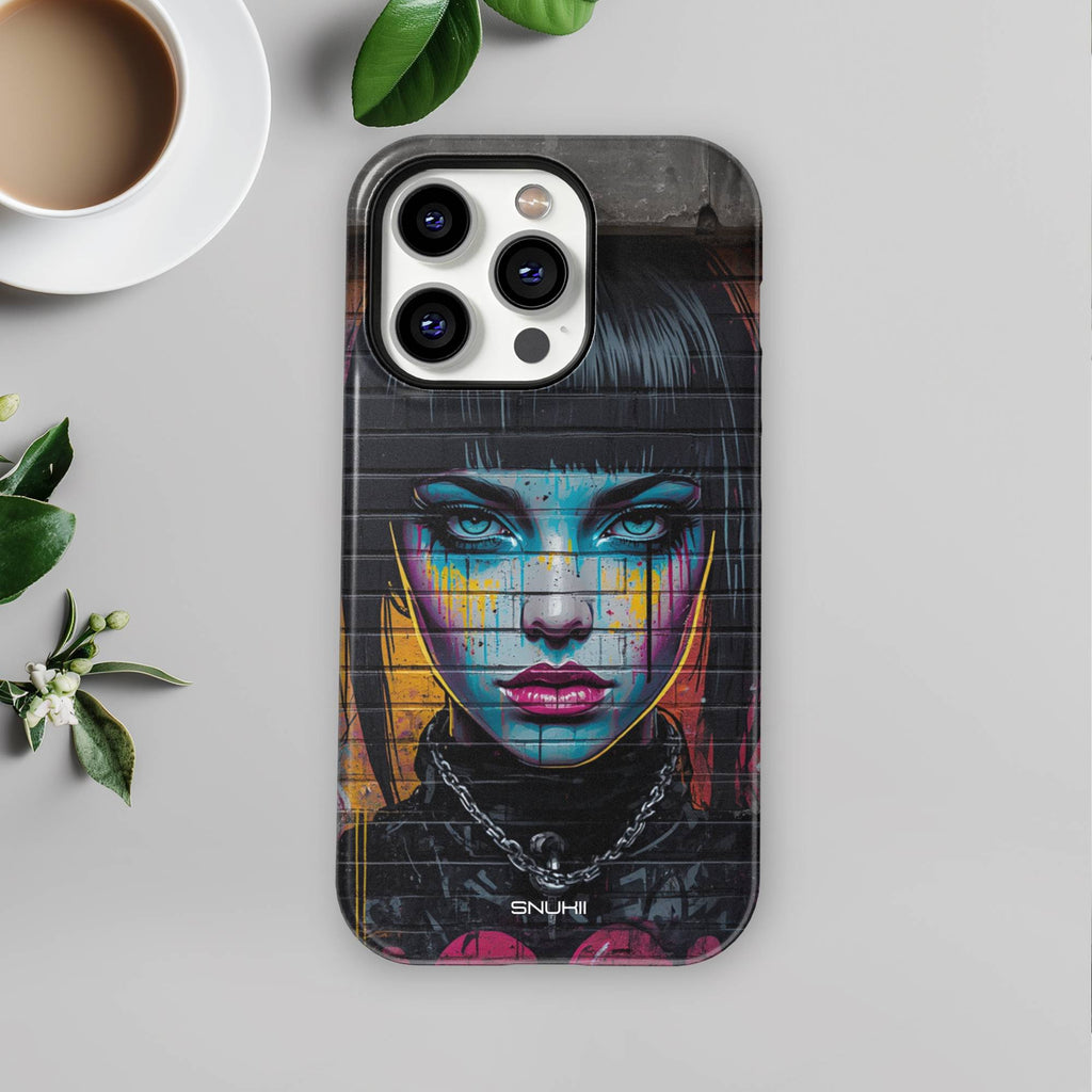 Cool Graffiti Girl Tough Phone Case