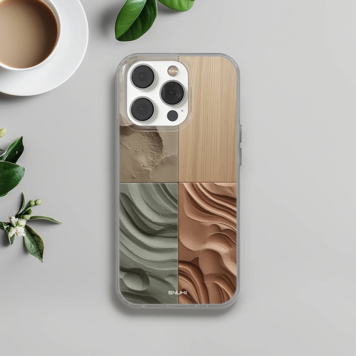 Earthy Texture Clear Gel Phone Case